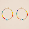 1 Pair Bohemian Devil's Eye Beaded Women's Hoop Earrings