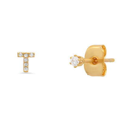 Fashion Letter Sterling Silver Plating Zircon Ear Studs 1 Pair