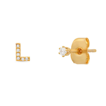 Fashion Letter Sterling Silver Plating Zircon Ear Studs 1 Pair