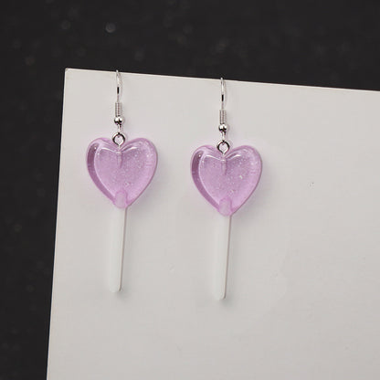 1 Pair Casual Heart Shape Resin Plating Women's Drop Earrings