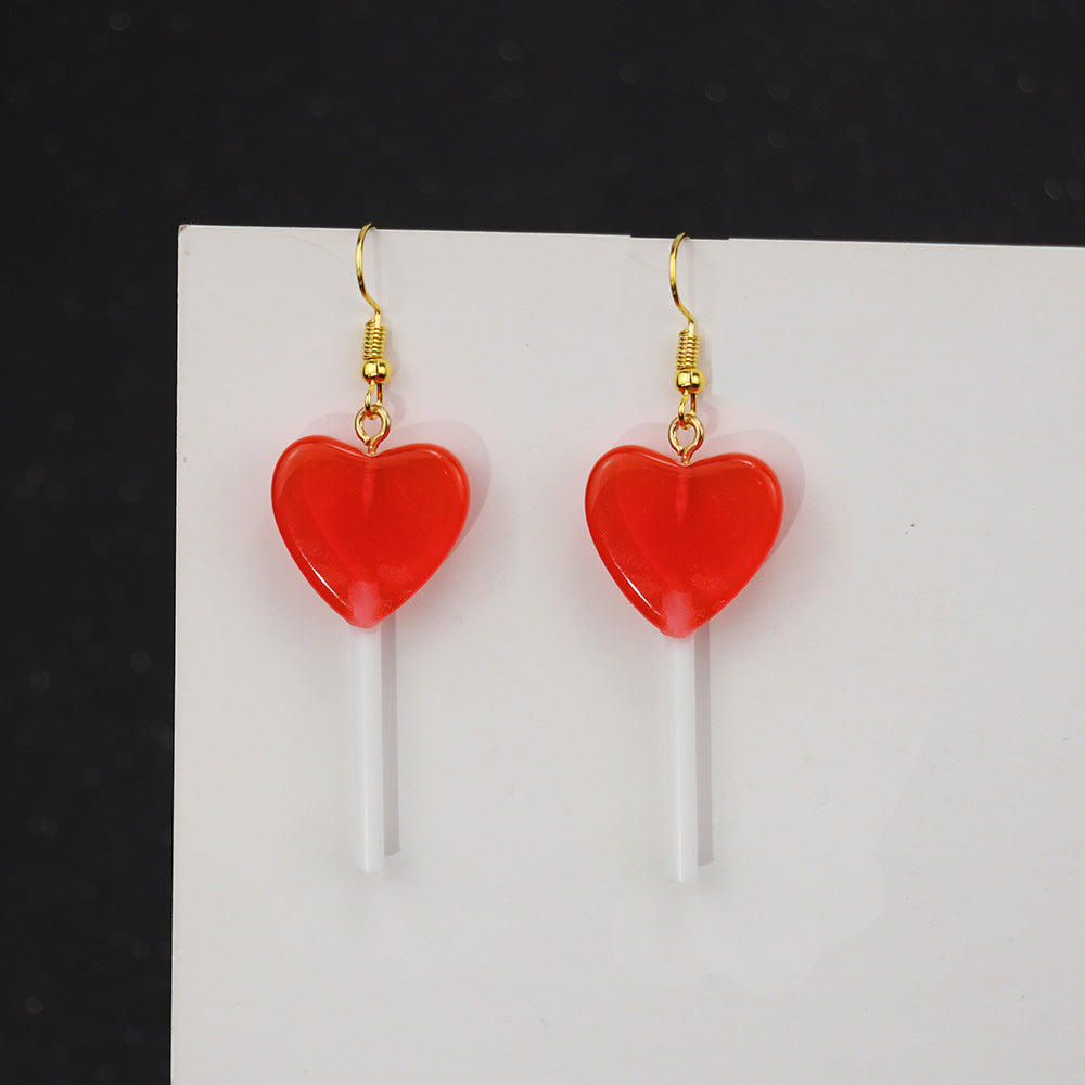 1 Pair Casual Heart Shape Resin Plating Women's Drop Earrings