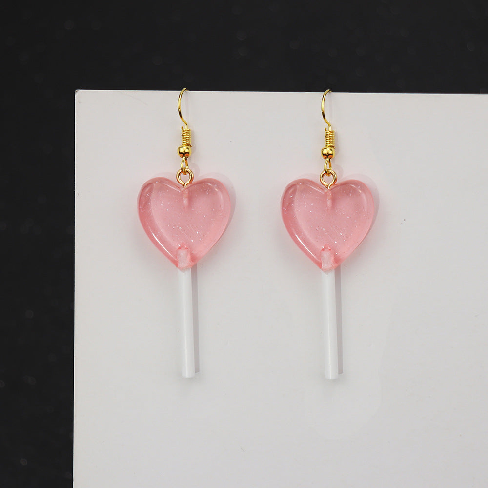 1 Pair Casual Heart Shape Resin Plating Women's Drop Earrings