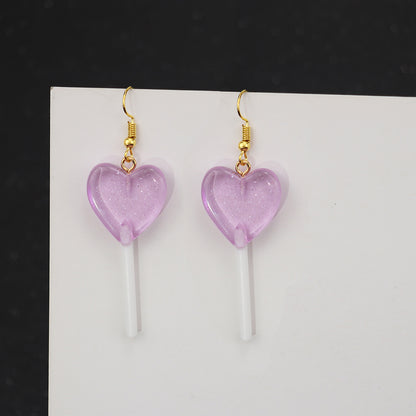 1 Pair Casual Heart Shape Resin Plating Women's Drop Earrings