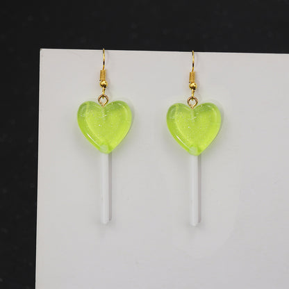 1 Pair Casual Heart Shape Resin Plating Women's Drop Earrings