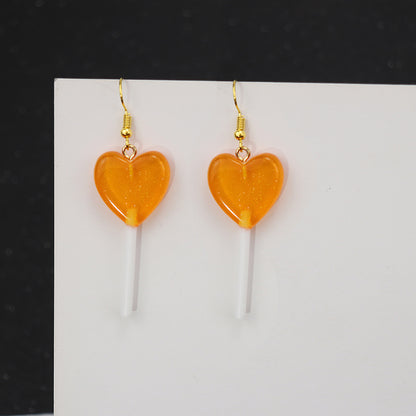 1 Pair Casual Heart Shape Resin Plating Women's Drop Earrings