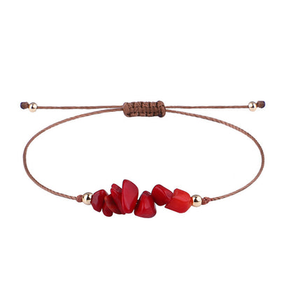 Pastoral Geometric Stone Rope Braid Women's Bracelets