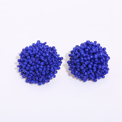 1 Pair Ethnic Style Solid Color Alloy Seed Bead Beaded Women'S Ear Studs