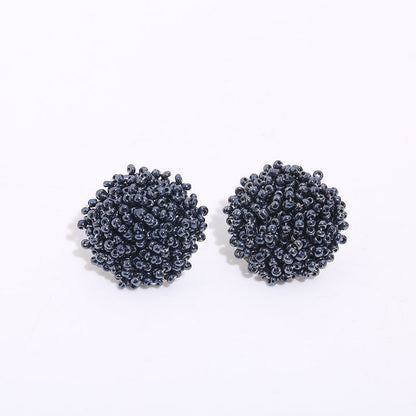 1 Pair Ethnic Style Solid Color Alloy Seed Bead Beaded Women'S Ear Studs