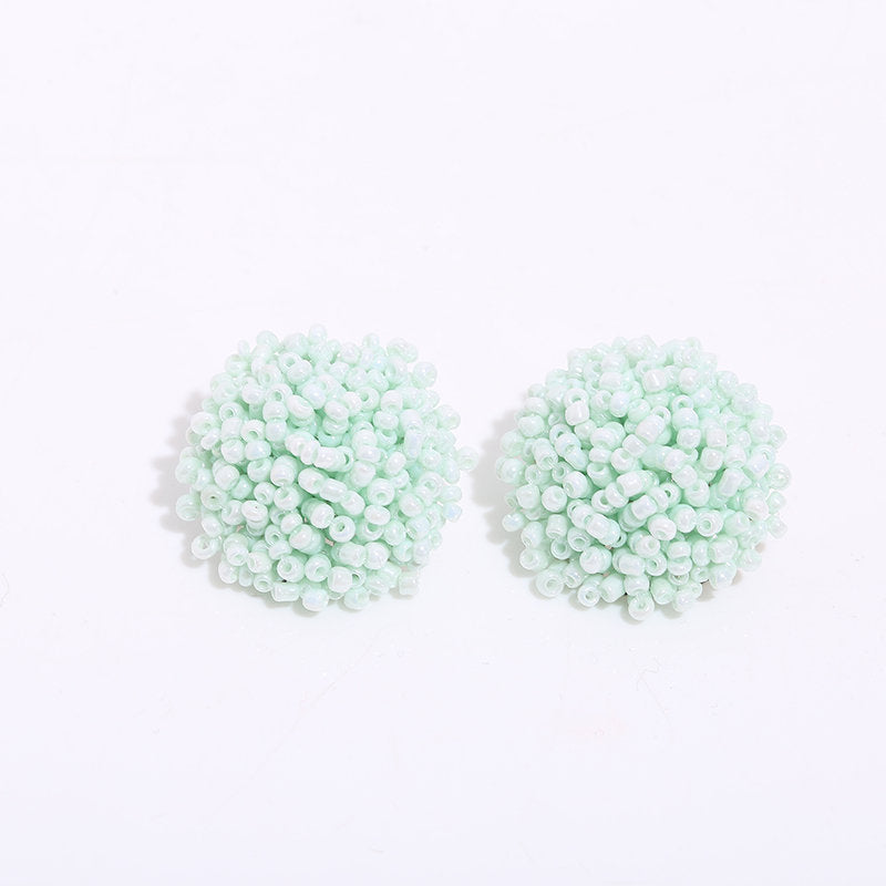 1 Pair Ethnic Style Solid Color Alloy Seed Bead Beaded Women'S Ear Studs