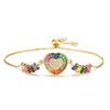 Cute Sweet Heart Shape Copper Plating Inlay Zircon Bracelets