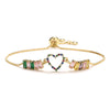 Cute Sweet Heart Shape Copper Plating Inlay Zircon Bracelets