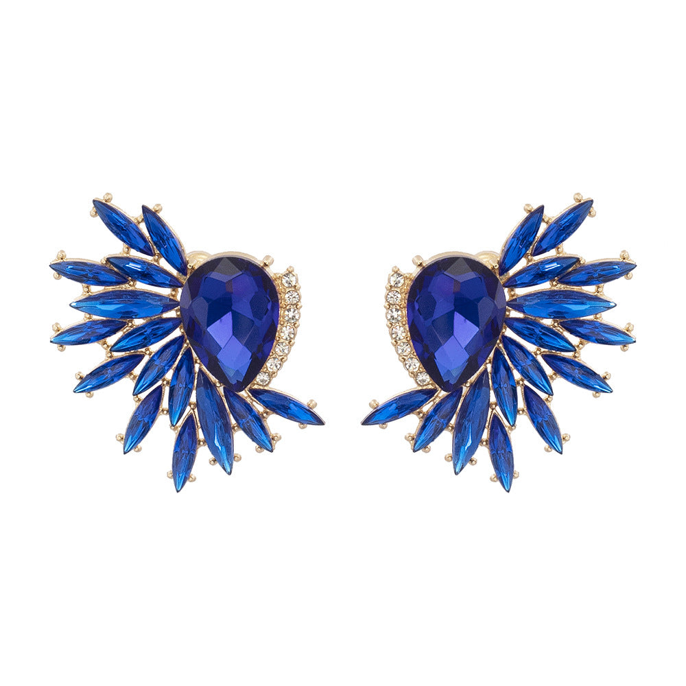 1 Pair Fashion Water Droplets Alloy Inlay Rhinestones Women's Ear Studs