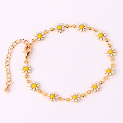 Fashion Flower Brass Gold Plated Necklace In Bulk