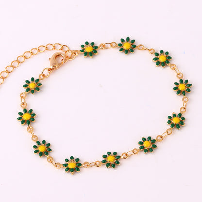 Fashion Flower Brass Gold Plated Necklace In Bulk