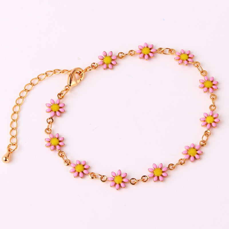 Fashion Flower Brass Gold Plated Necklace In Bulk