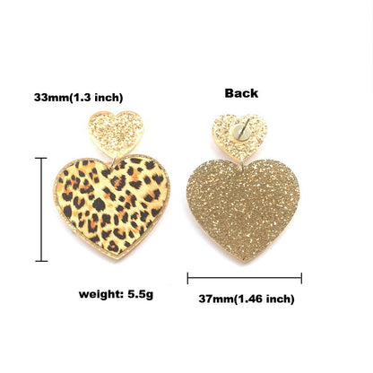 1 Pair Sweet Heart Shape Arylic Printing Women's Drop Earrings