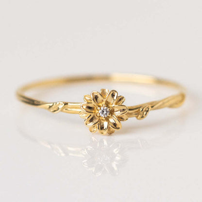 Elegant Glam Classic Style Flower Copper Plating Inlay Birthstone Gold Plated Rings