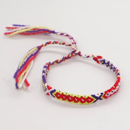 Bohemian Geometric Color Block Rope Tassel Women's Bracelets