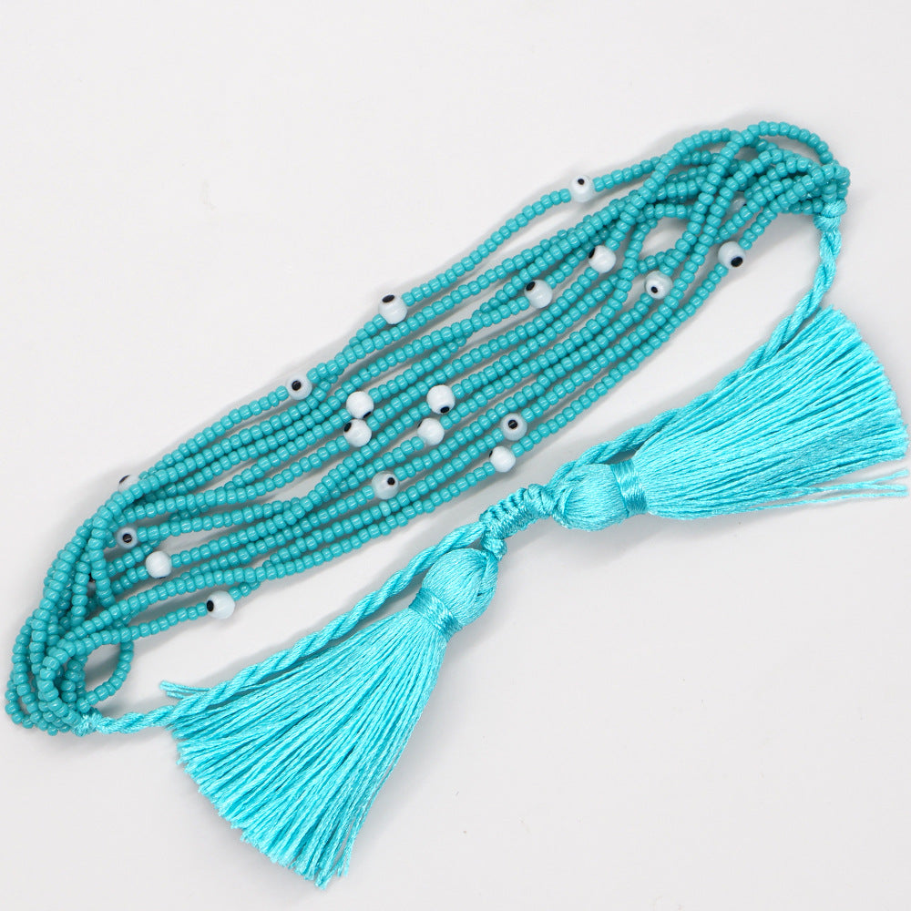 1 Piece Bohemian Eye Solid Color Mgb Tassel Unisex Bracelets