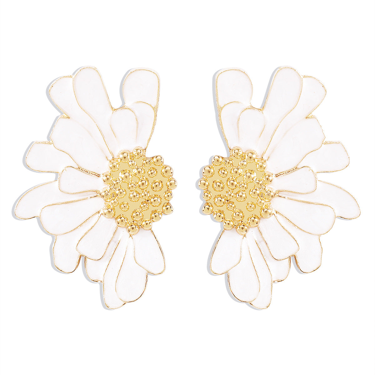 1 Pair Sweet Flower Plating Alloy Ear Studs