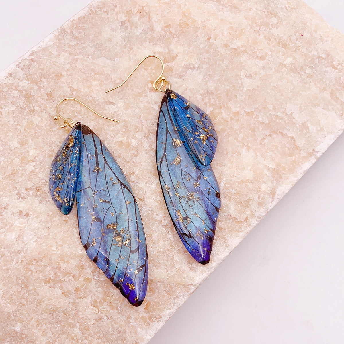 1 Pair Simple Style Wings Copper Epoxy Women'S Drop Earrings