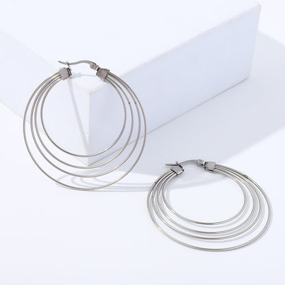 Fashion Geometric Stainless Steel Plating Earrings 1 Pair