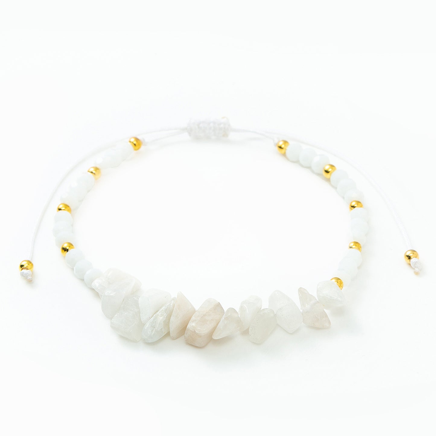 Fashion Color Block Natural Stone Beaded Drawstring Bracelets 1 Piece