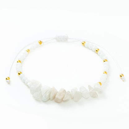 Fashion Color Block Natural Stone Beaded Drawstring Bracelets 1 Piece