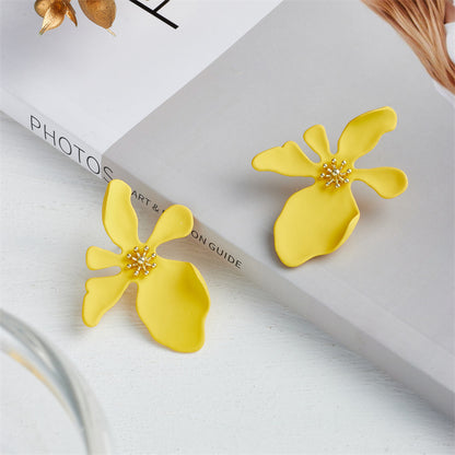 1 Pair Fashion Flower Alloy Ear Studs