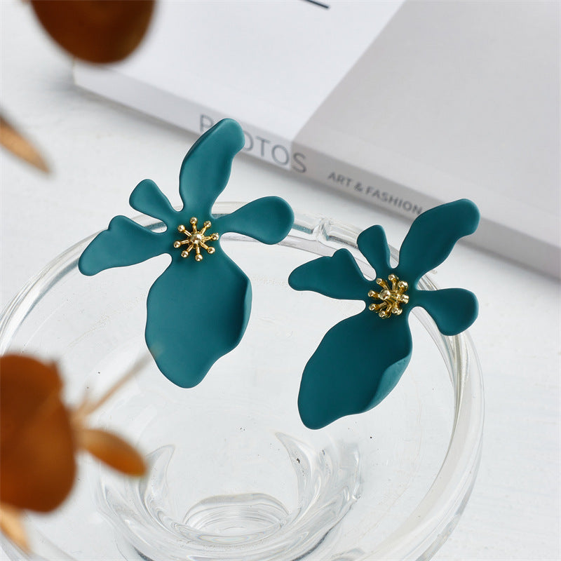 1 Pair Fashion Flower Alloy Ear Studs