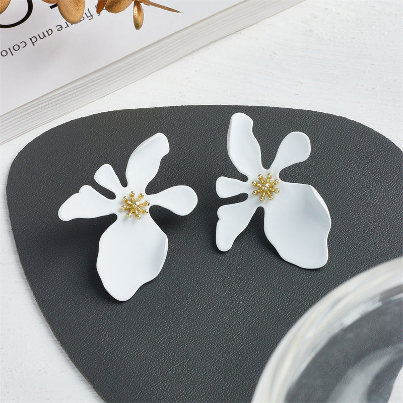 1 Pair Fashion Flower Alloy Ear Studs