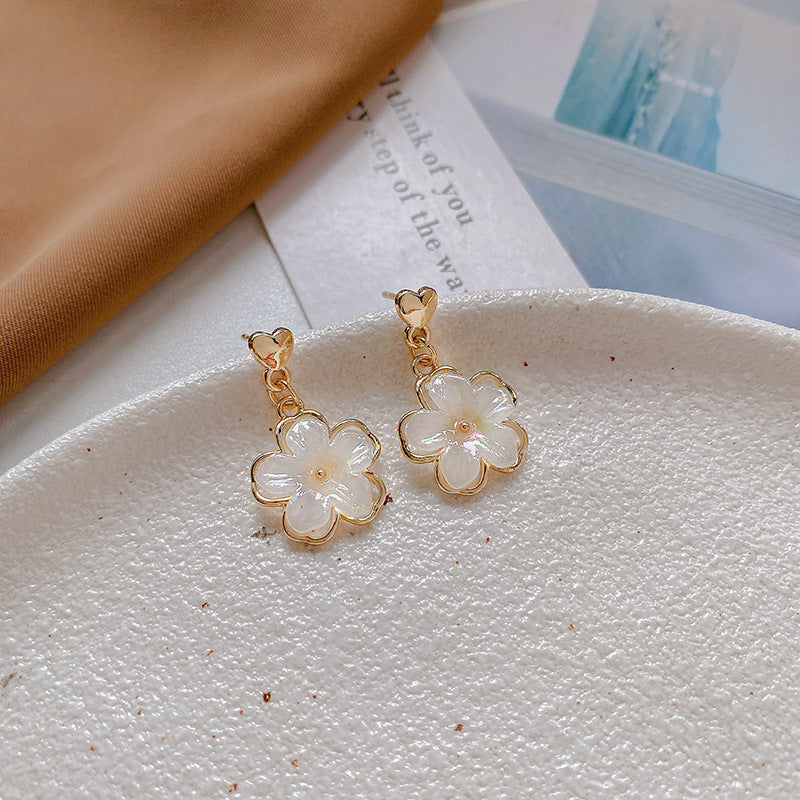 1 Pair Fashion Heart Shape Flower Alloy Inlay Artificial Pearls Zircon Women's Ear Studs