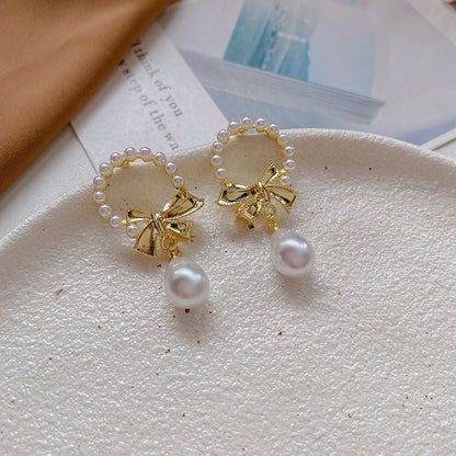 1 Pair Fashion Heart Shape Flower Alloy Inlay Artificial Pearls Zircon Women's Ear Studs