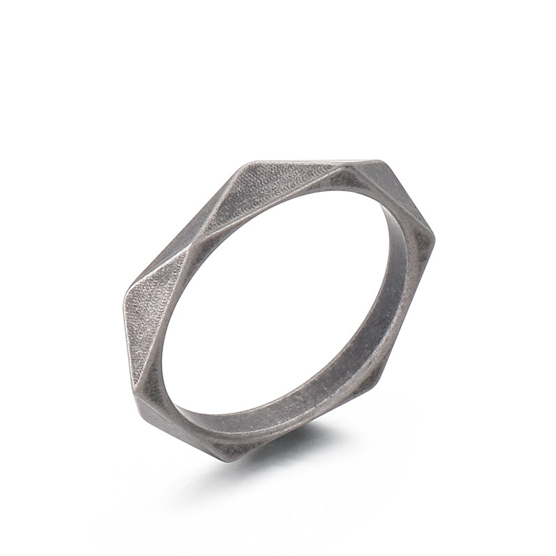 Punk Geometric Stainless Steel Rings 1 Piece