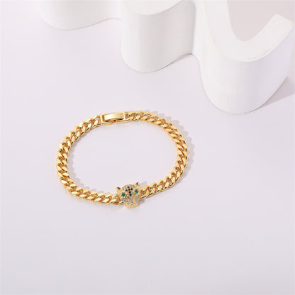 Simple Style Leopard Copper Plating Bracelets 1 Piece