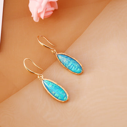 Fashion Water Droplets Gem Drop Earrings