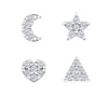 Fashion Geometric Star Moon Copper Plating Artificial Rhinestones Earrings 1 Set