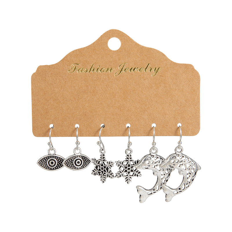 1 Set Fashion Leaves Starfish Metal Plating Women's Drop Earrings Earrings