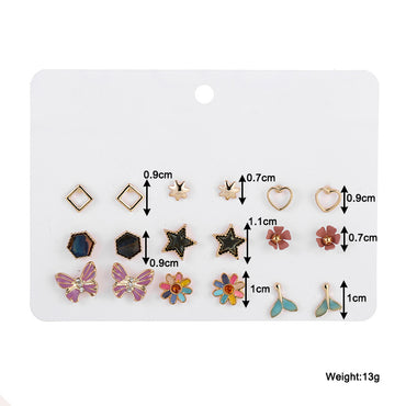 Korean Stud Earrings Set New Earrings Temperament Fashion Earrings Retro Combination Earrings  Wholesale Gooddiy