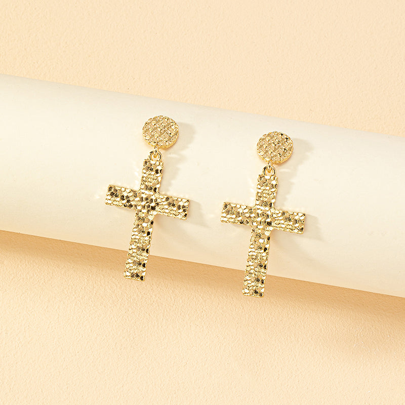 1 Pair Vintage Style Cross Alloy Plating Women's Drop Earrings