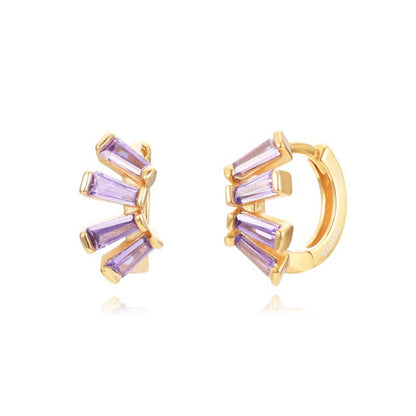 Fashion Geometric Copper Silver Needle Plating Zircon Earrings 1 Pair