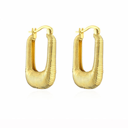 1 Pair Simple Style Solid Color Plating Copper Gold Plated Earrings