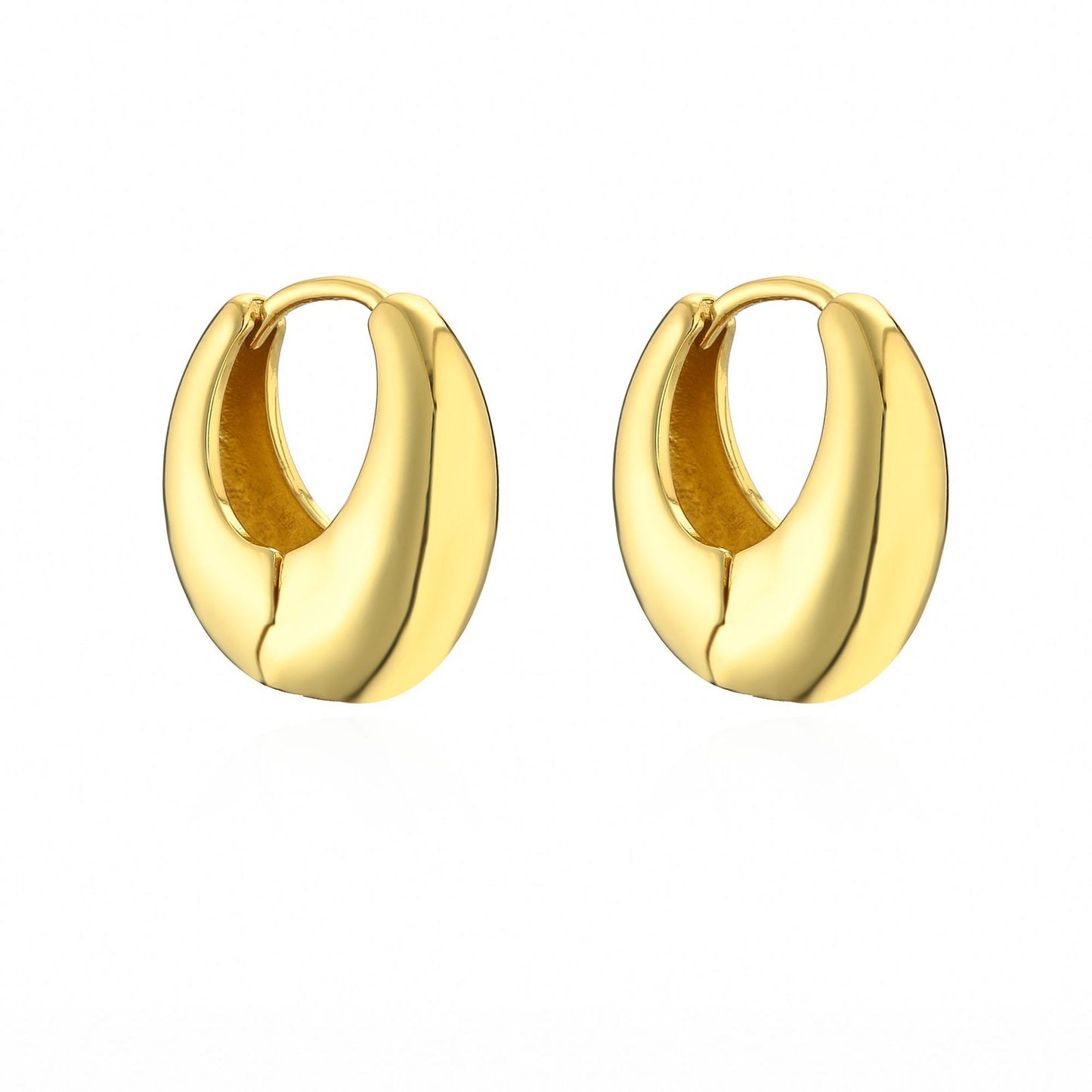 1 Pair Simple Style Solid Color Plating Copper Gold Plated Earrings