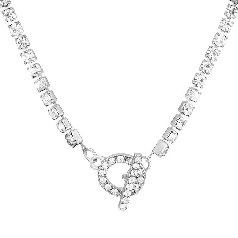 Fashion Cross Heart Shape Crown Copper Plating Artificial Rhinestones Zircon Necklace