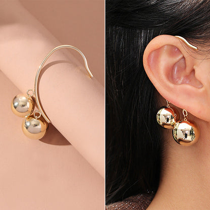 Wholesale Jewelry Fashion C Shape Tassel Heart Shape Alloy Artificial Pearls Rhinestones Gold Plated Inlay Ear Clips