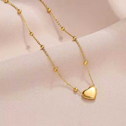 1 Piece Sweet Heart Shape Titanium Steel Women's Bracelets Anklet Necklace