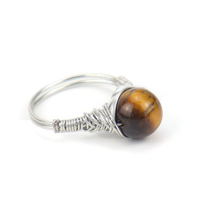 Retro Geometric Agate Plating Rings 1 Piece