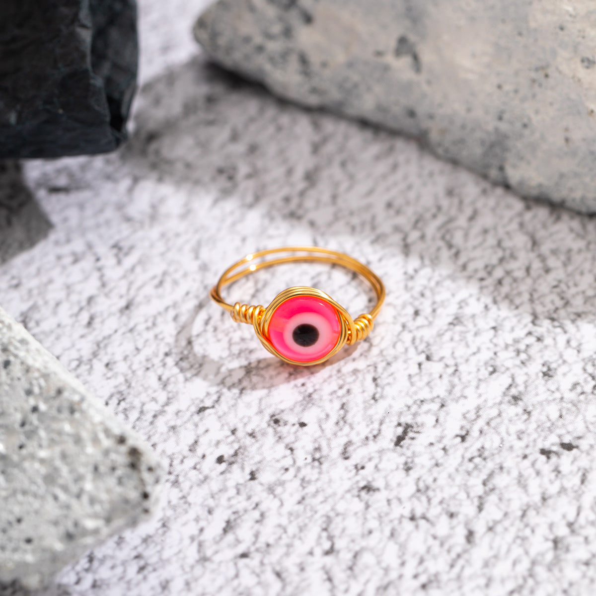 Fashion Devil's Eye Copper Plating Acrylic Rings