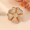 1 Piece Exaggerated Flower Alloy Plating Inlay Artificial Diamond Women's Rings