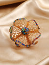 1 Piece Exaggerated Flower Alloy Plating Inlay Artificial Diamond Women's Rings